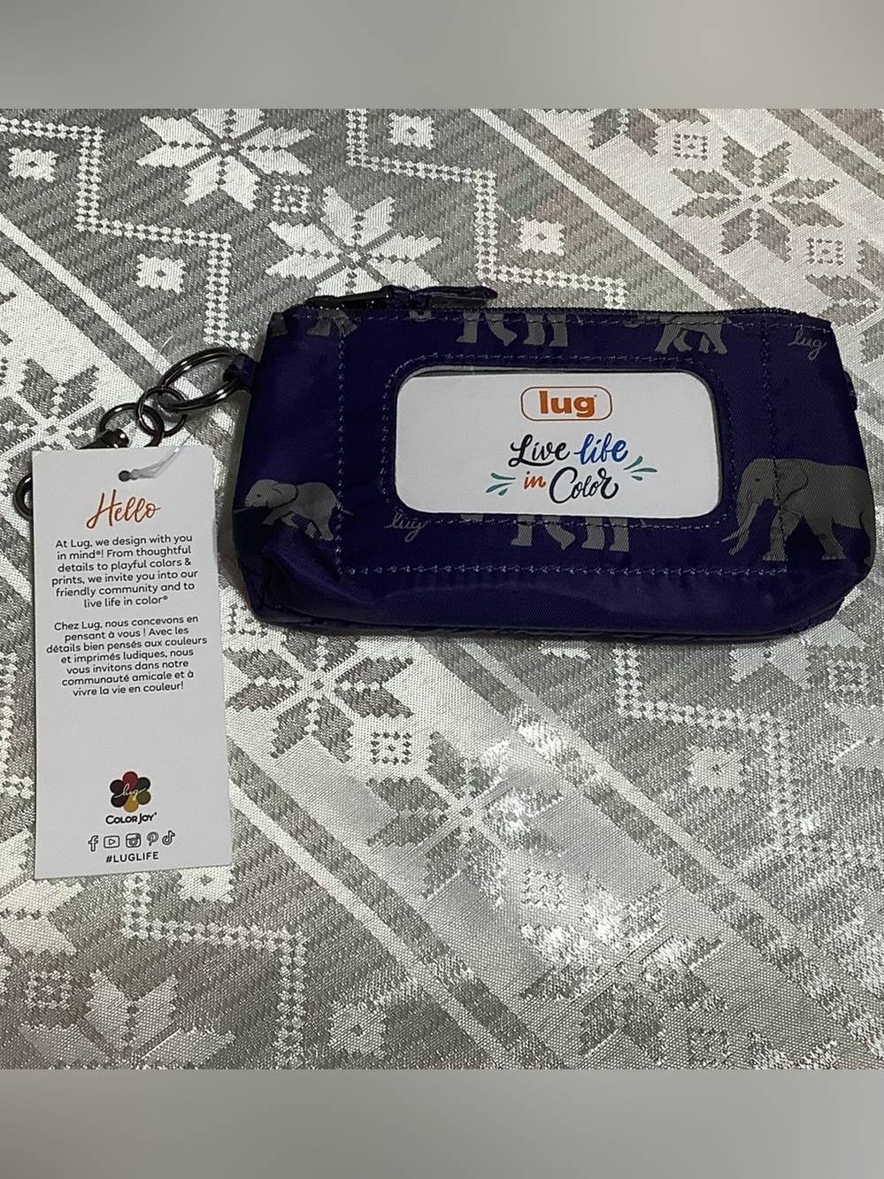 Lug Metro XL Pouch with Key Chain Elephant Purple